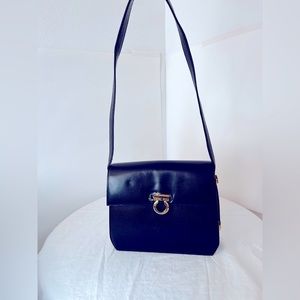 Salvatore Ferragamo vintage, black leather handbag